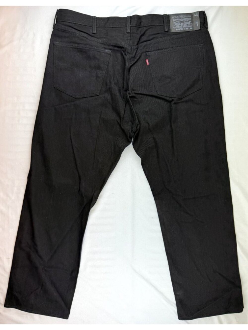 NWT Levis 501xx Original Black Denim Jeans Mens 42x30 Straight Button Fly Stretc - Picture 2 of 13